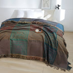 MandalaGlück: Cotton Blankets in Boho Style with Colorful Mandala Pattern & Fringe Detail – for Sofa & Bedroom
