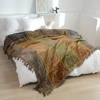 MandalaGlück: Cotton Blankets in Boho Style with Colorful Mandala Pattern & Fringe Detail – for Sofa & Bedroom