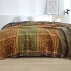 MandalaGlück: Cotton Blankets in Boho Style with Colorful Mandala Pattern & Fringe Detail – for Sofa & Bedroom