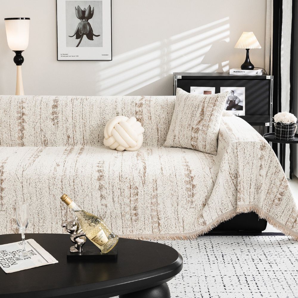 Mandelkamm: Chenille Sofa Cover with Decorative Texture & Full Coverage – for Living Room & Couch