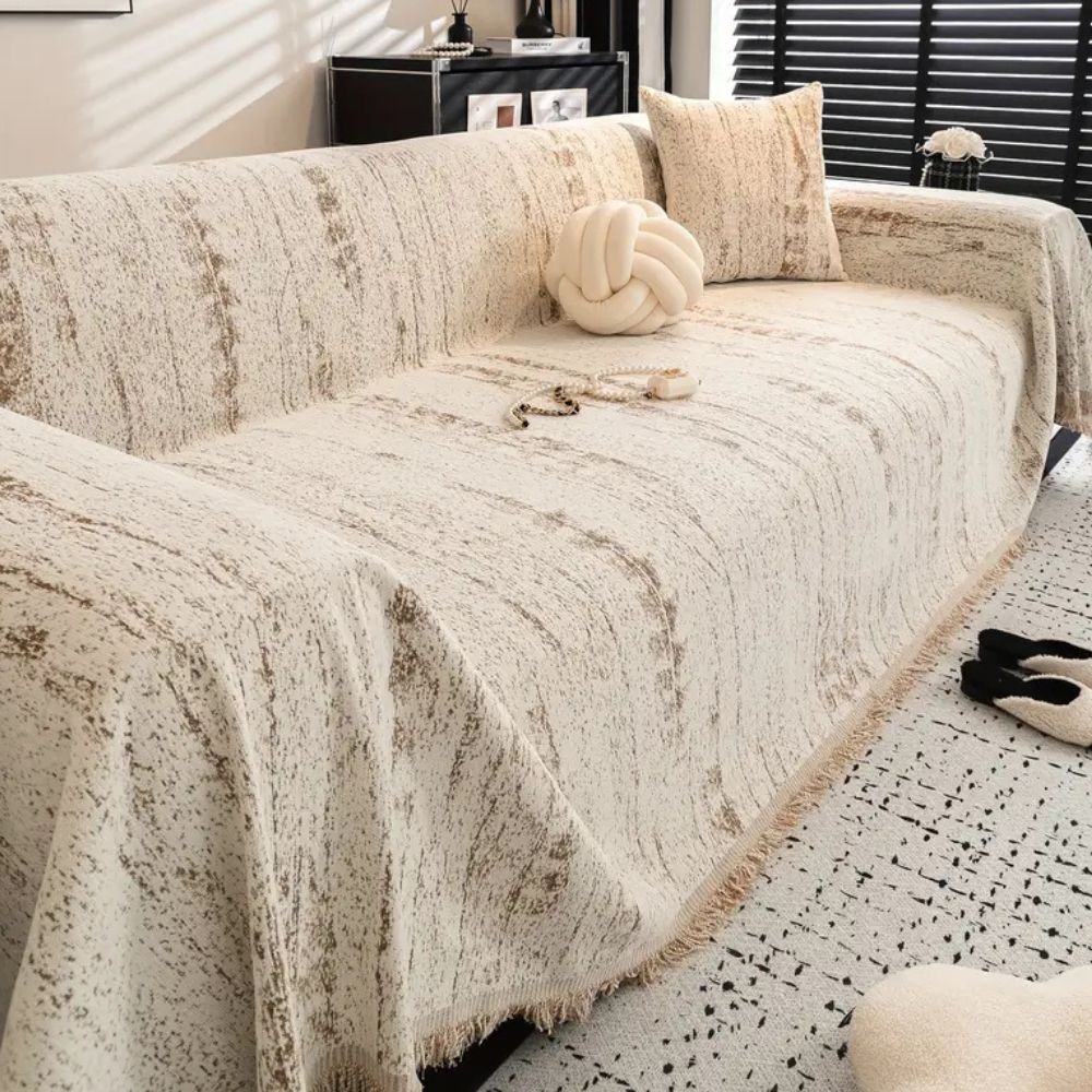 Mandelkamm: Chenille Sofa Cover with Decorative Texture & Full Coverage – for Living Room & Couch