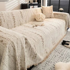 Mandelkamm: Chenille Sofa Cover with Decorative Texture & Full Coverage – for Living Room & Couch