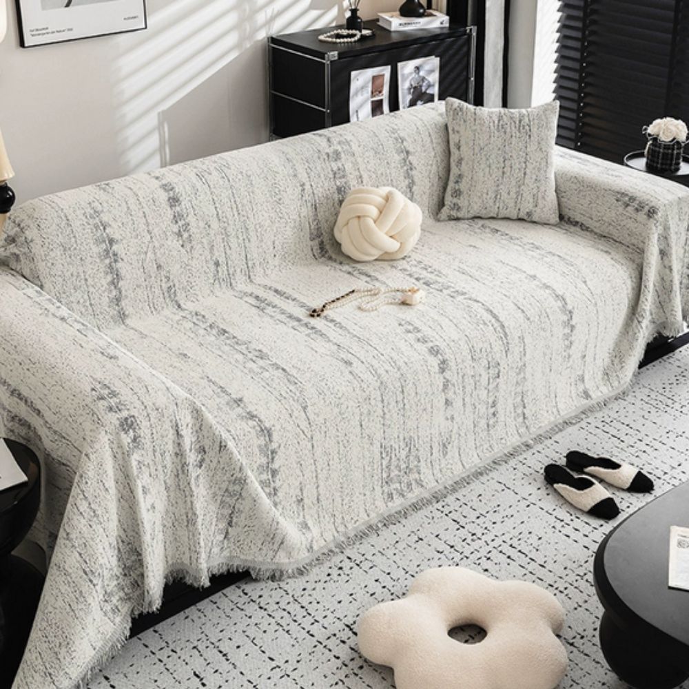 Mandelkamm: Chenille Sofa Cover with Decorative Texture & Full Coverage – for Living Room & Couch