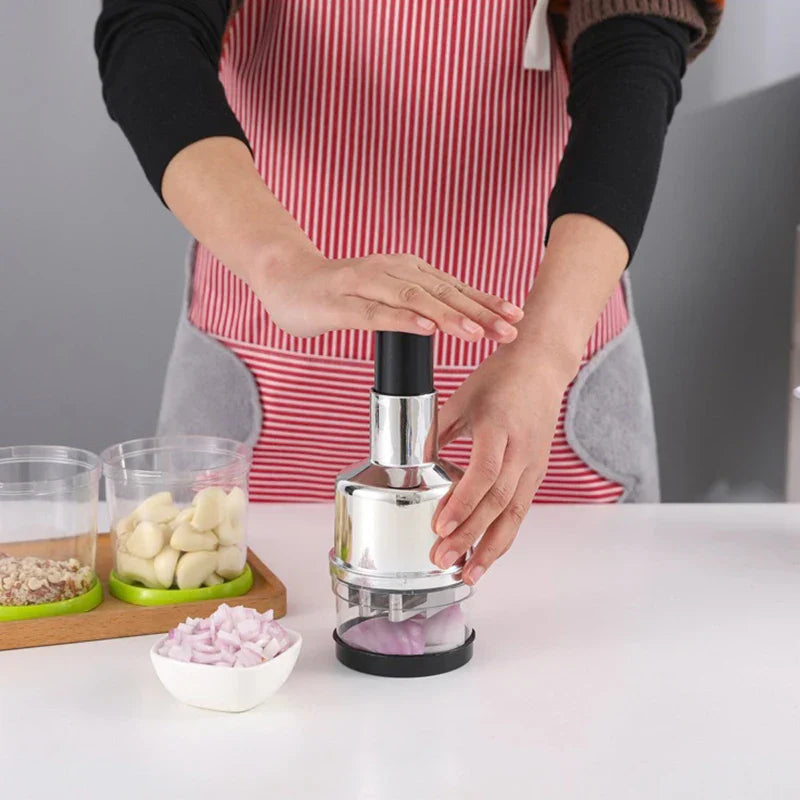 Manual Vegetable Chopper Durable Stainless Steel, Easy to Clean
