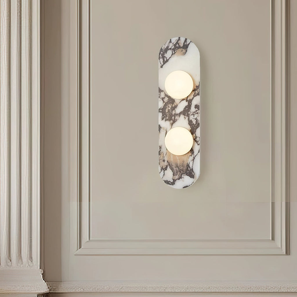 Marbellea: Marble Wall Light with Glass Balls – Modern Design Wall Lamp for Living Room & Hallway