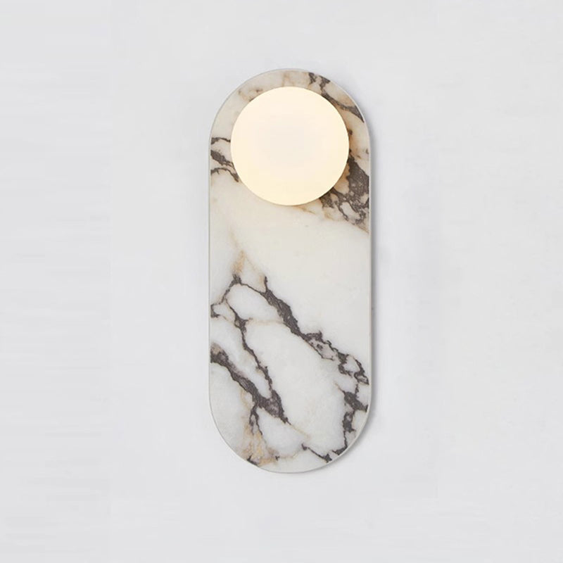 Marbellea: Marble Wall Light with Glass Balls – Modern Design Wall Lamp for Living Room & Hallway