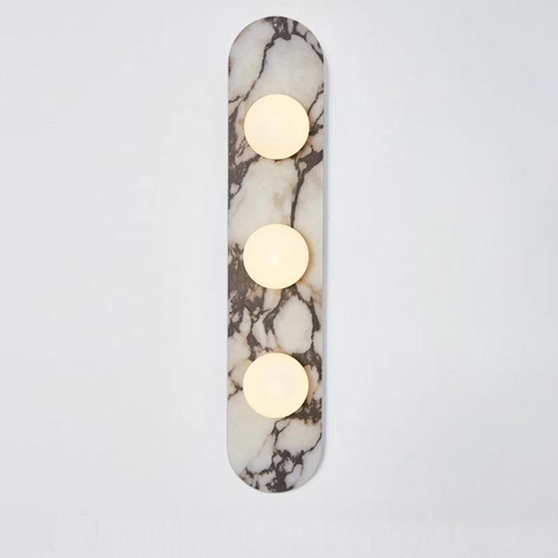 Marbellea: Marble Wall Light with Glass Balls – Modern Design Wall Lamp for Living Room & Hallway