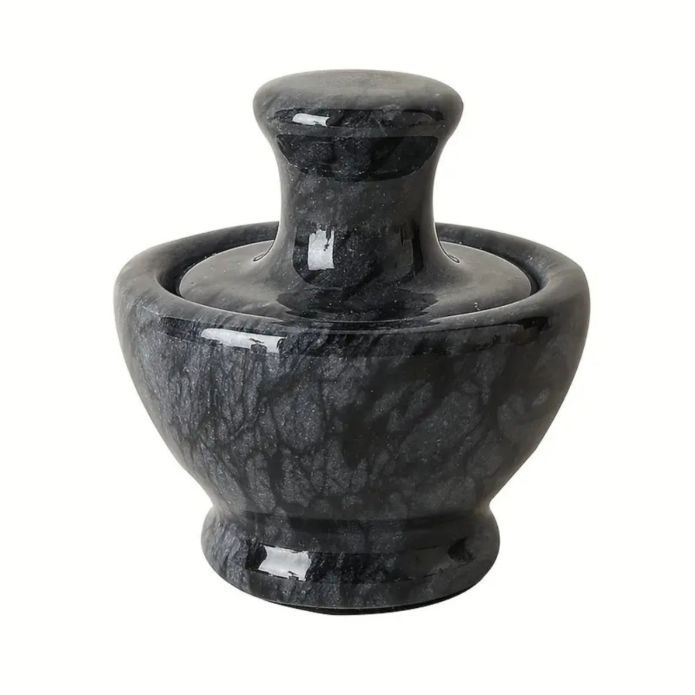 Mortar and Pestle Set, Natural Marble, Black, Manual