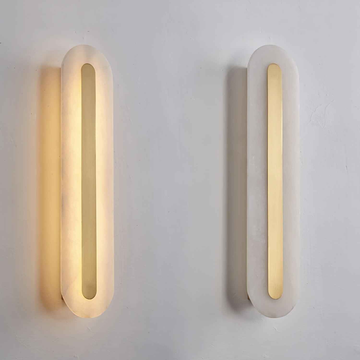 Bello Wandlamp | Wit Albast & Messing, Geïntegreerde LED