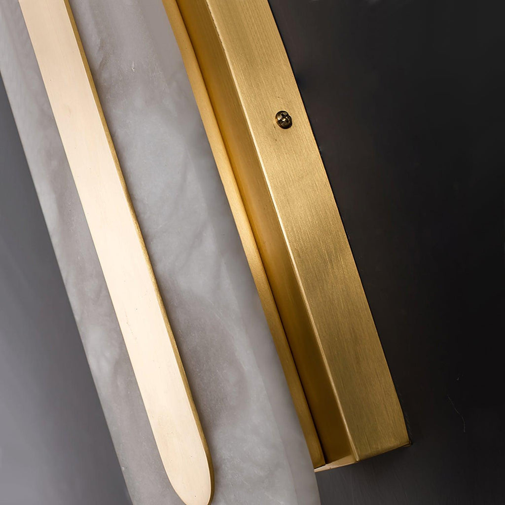 Bello Wandlamp | Wit Albast & Messing, Geïntegreerde LED