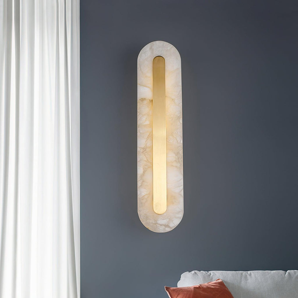Bello Wandlamp | Wit Albast & Messing, Geïntegreerde LED