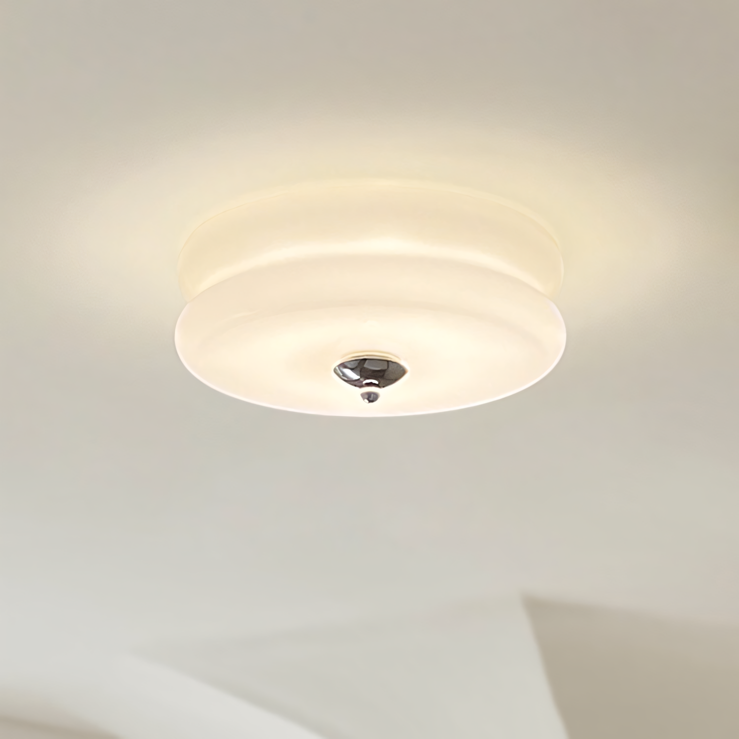 Molded Glass Dome LED Semi-Flush Ceiling Light