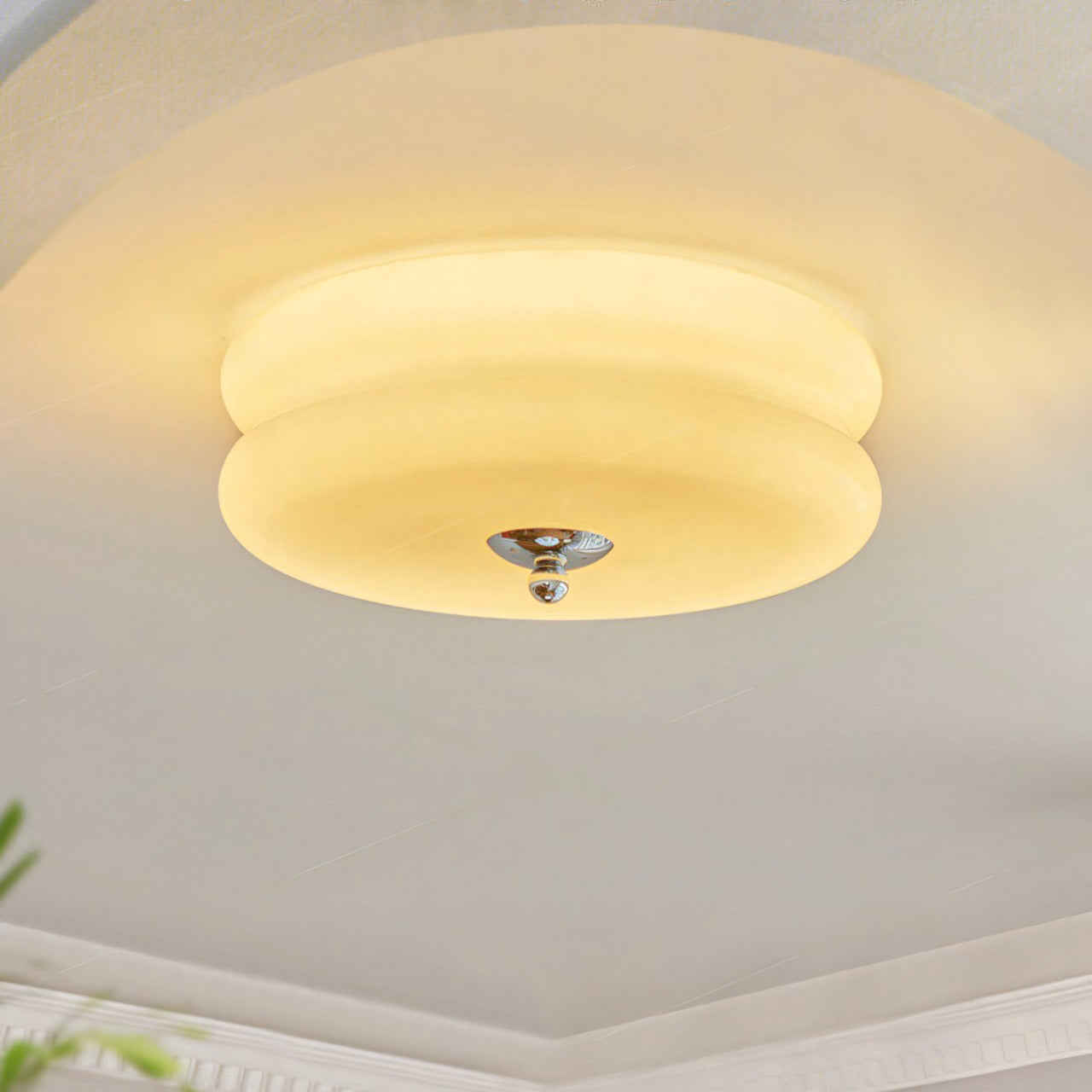 Molded Glass Dome LED Semi-Flush Ceiling Light