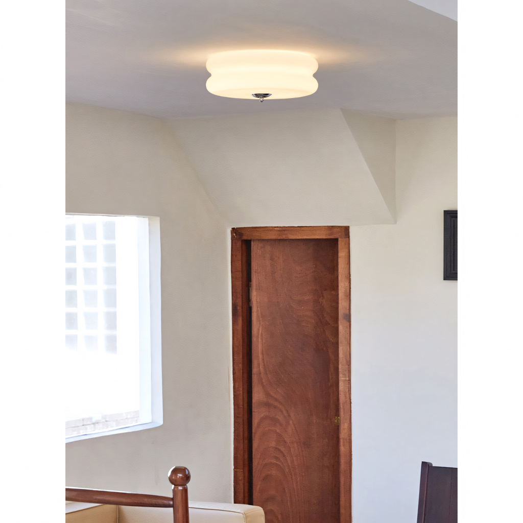 Molded Glass Dome LED Semi-Flush Ceiling Light