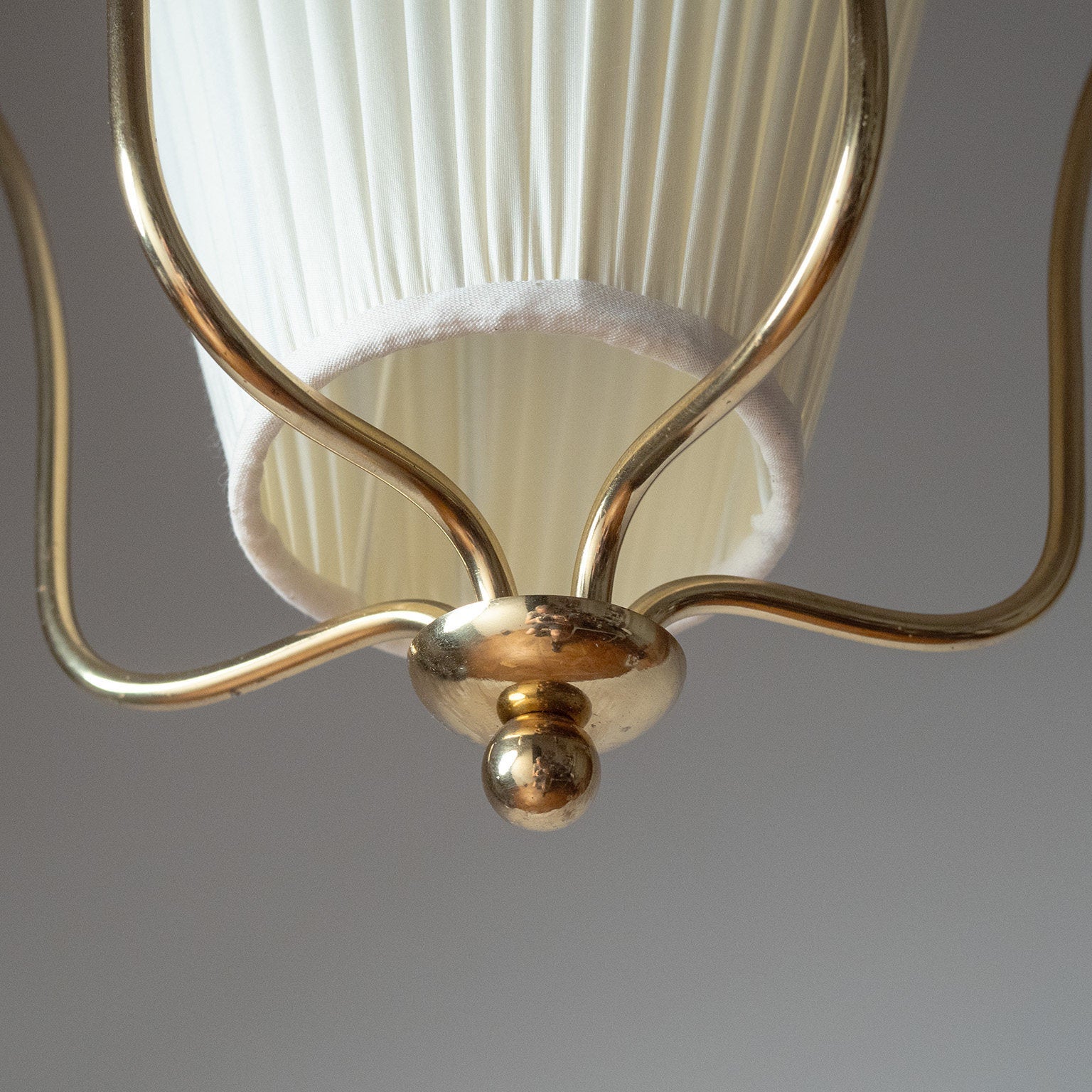 Pleated Fabric Scroll-Arm Lantern Pendant Light