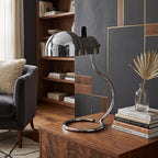 Cantilevered Chrome Loop Retro Desk Lamp