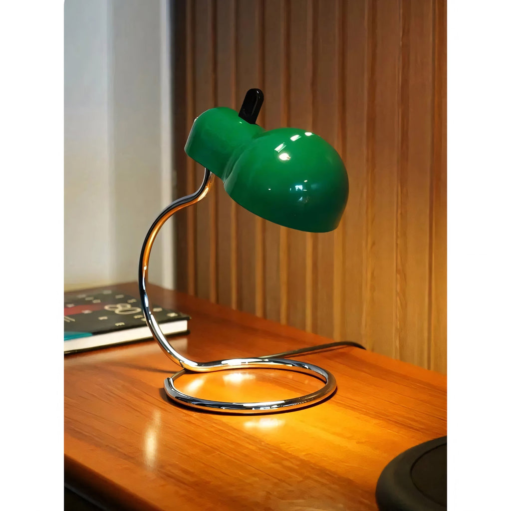 Cantilevered Chrome Loop Retro Desk Lamp