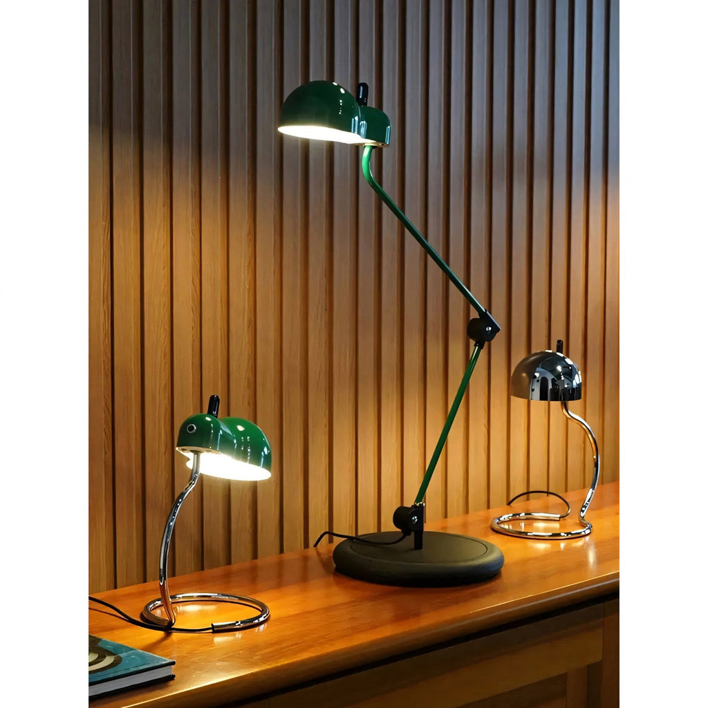 Cantilevered Chrome Loop Retro Desk Lamp