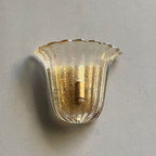 Scalloped Ice-Texture Glass Wall Sconce