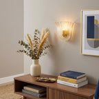 Scalloped Ice-Texture Glass Wall Sconce