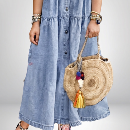 Effortless Shirt Dress for Women Tiered Collared Short-Sleeve