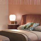 Saddle-Stitched Leather Fluted Glass Table Lamp