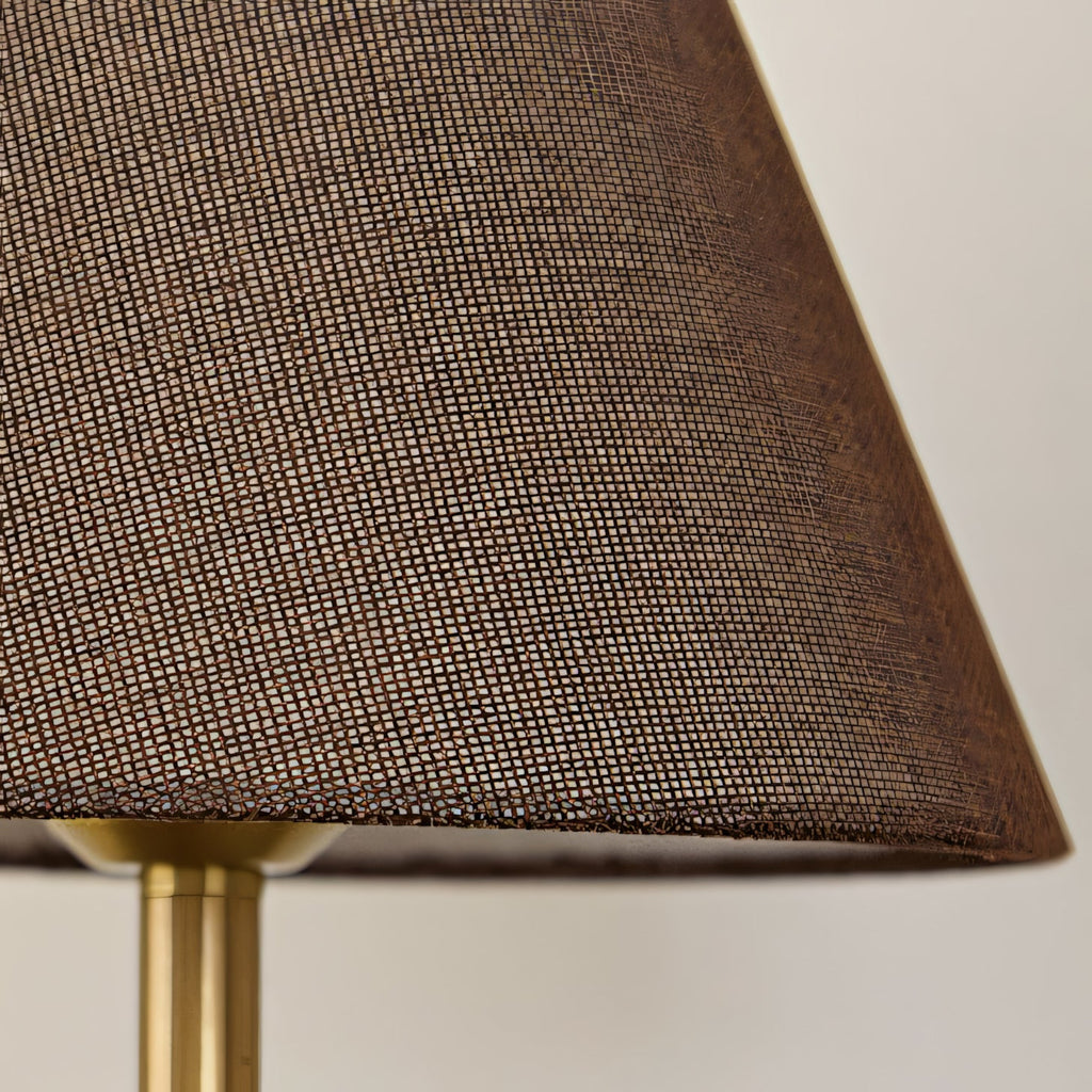 Dimpled Wood Base Linen Shade Table Lamp