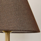 Dimpled Wood Base Linen Shade Table Lamp