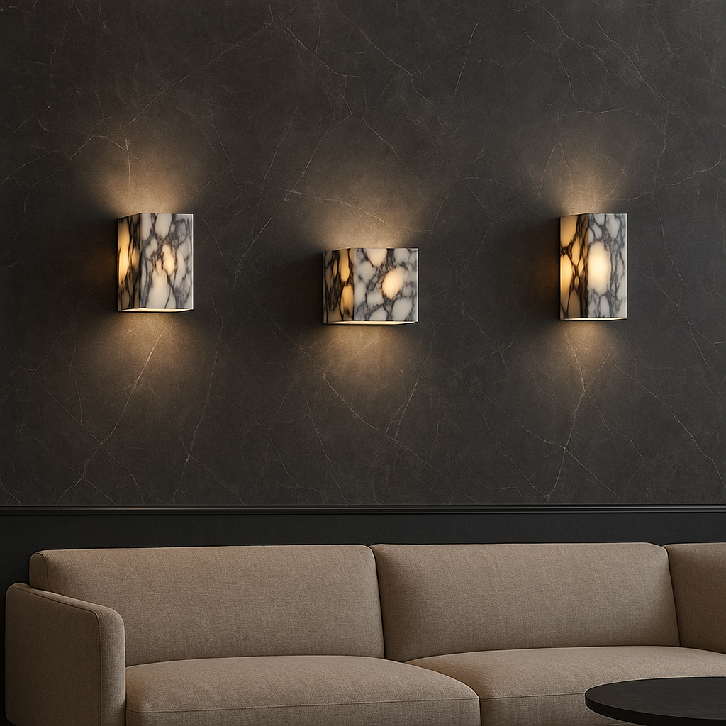 MarmoLux: LED Wall Light Marble Cube – Modern Wall Light & Design