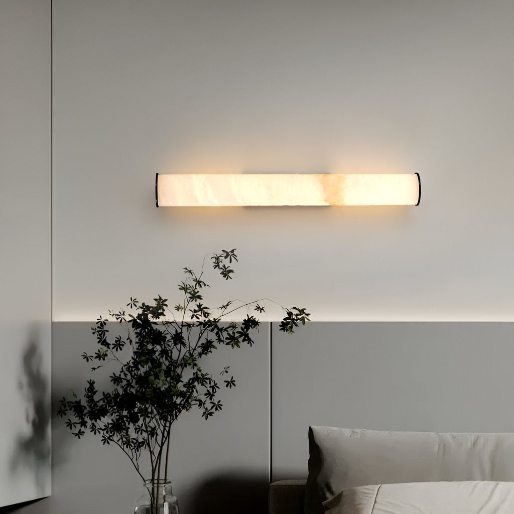 MarmoLux: Modern LED Wall Light with Spanish Marble Look & Copper Detail – for Bedroom & Living Room