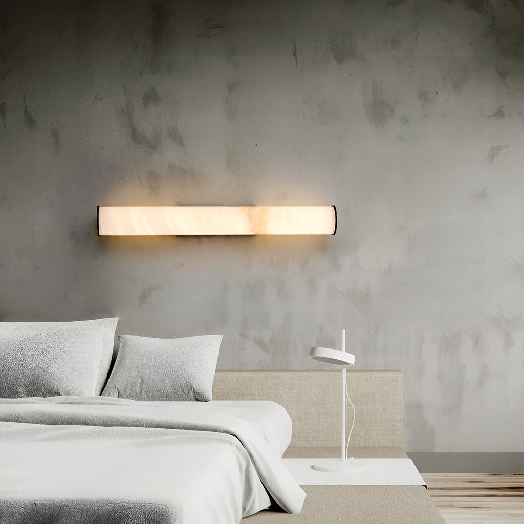 MarmoLux: Modern LED Wall Light with Spanish Marble Look & Copper Detail – for Bedroom & Living Room