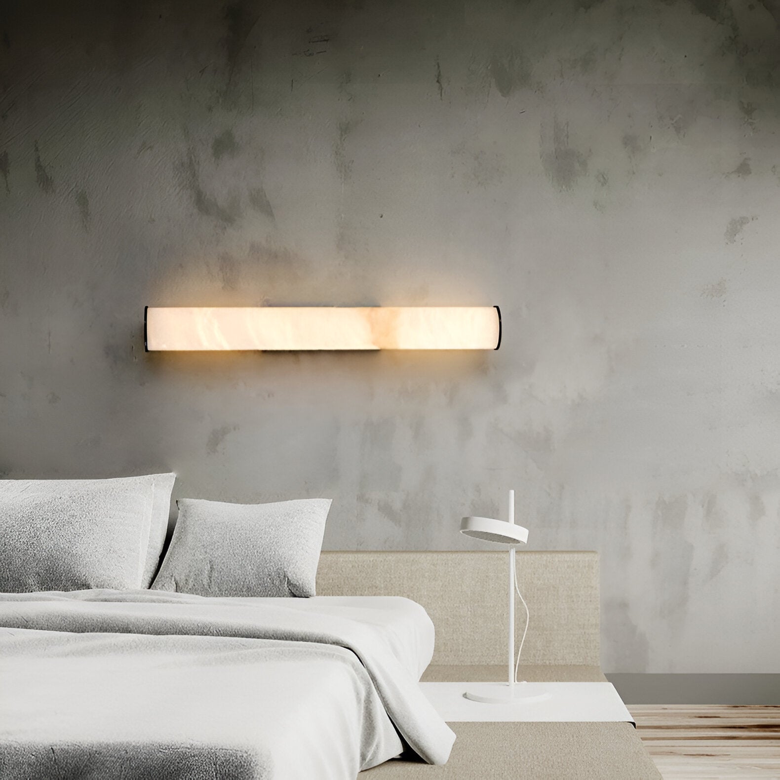 MarmoLux: Modern LED Wall Light with Spanish Marble Look & Copper Detail – for Bedroom & Living Room