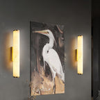 MarmoLux: Modern LED Wall Light with Spanish Marble Look & Copper Detail – for Bedroom & Living Room