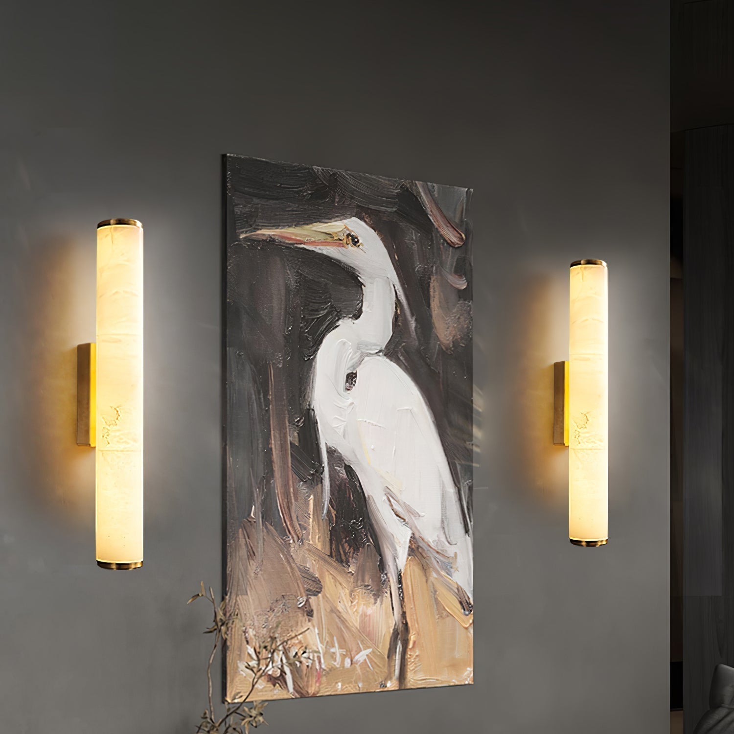 MarmoLux: Modern LED Wall Light with Spanish Marble Look & Copper Detail – for Bedroom & Living Room