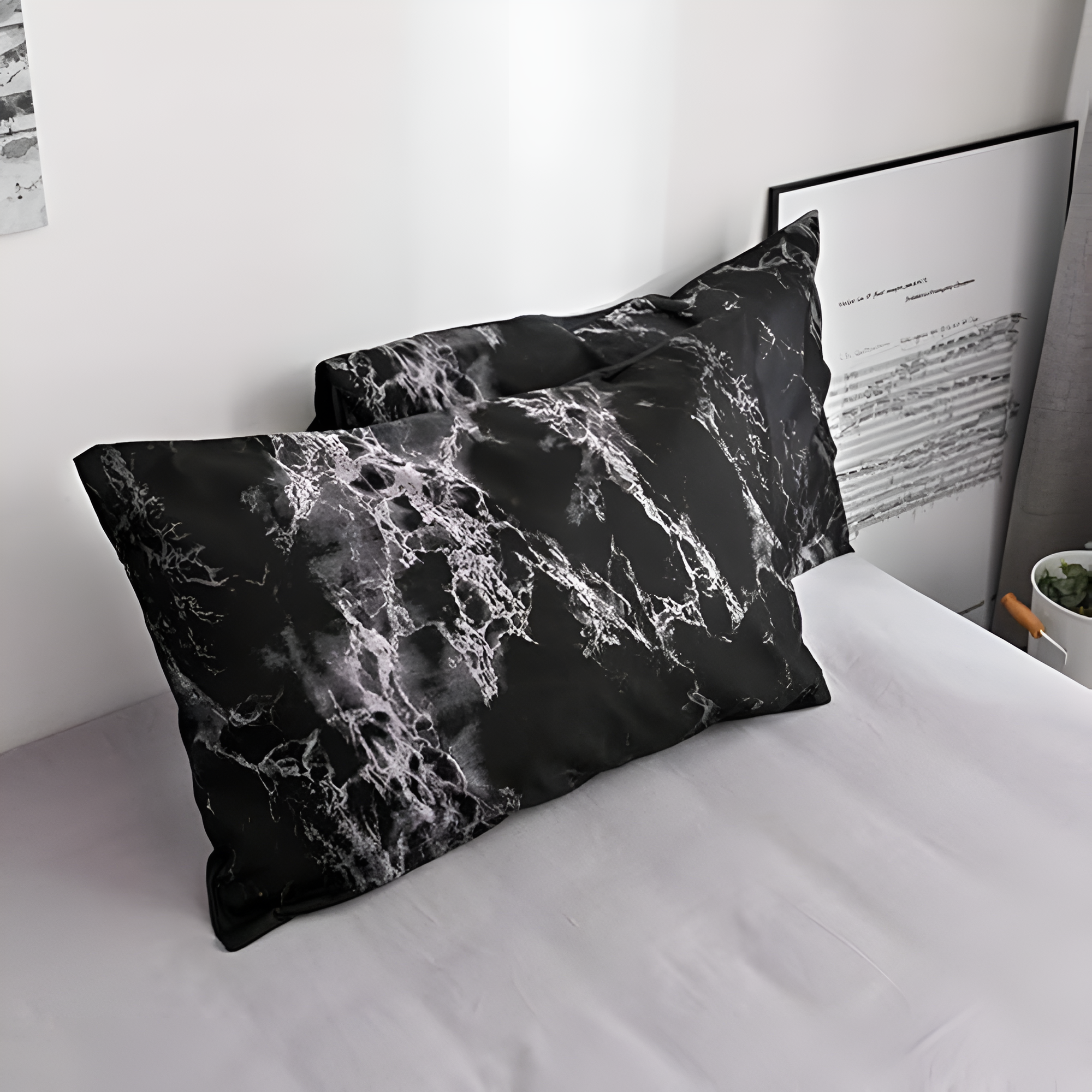 MarmorLux: Modern Duvet Cover Set – Elegant, Soft & Durable with Black Marble Design for Bedroom