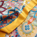 Marrakech Weaving: Breathable Cotton Blanket with Moroccan Jacquard Floral Pattern & Elegant Texture – for Sofa & Bedroom