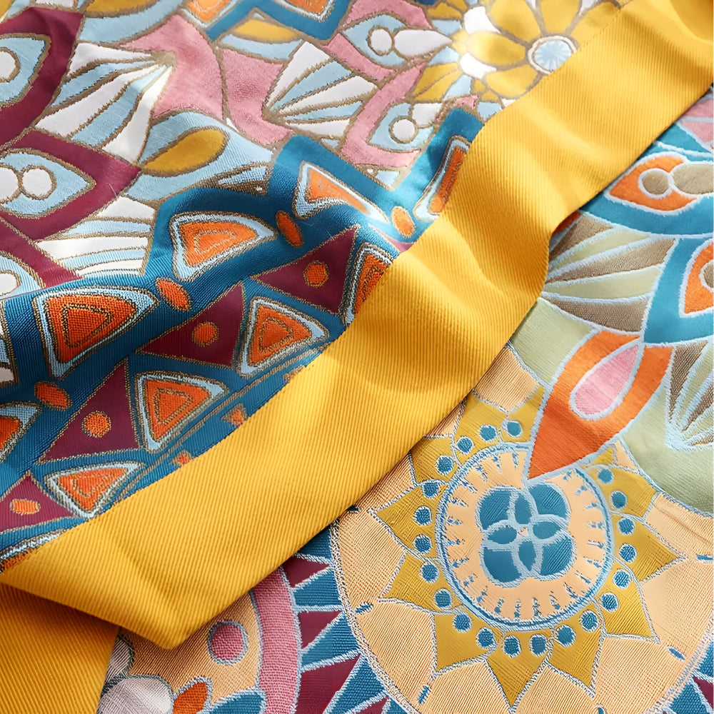 Marrakech Weaving: Breathable Cotton Blanket with Moroccan Jacquard Floral Pattern & Elegant Texture – for Sofa & Bedroom