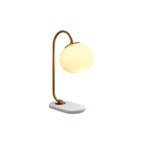 Frosted Glass Shade Marble Base Table Lamp
