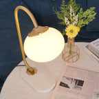 Frosted Glass Shade Marble Base Table Lamp