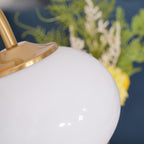 Frosted Glass Shade Marble Base Table Lamp