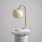 Frosted Glass Shade Marble Base Table Lamp