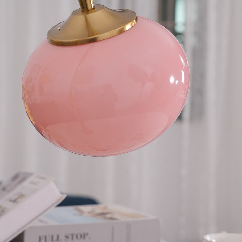 Frosted Glass Shade Marble Base Table Lamp