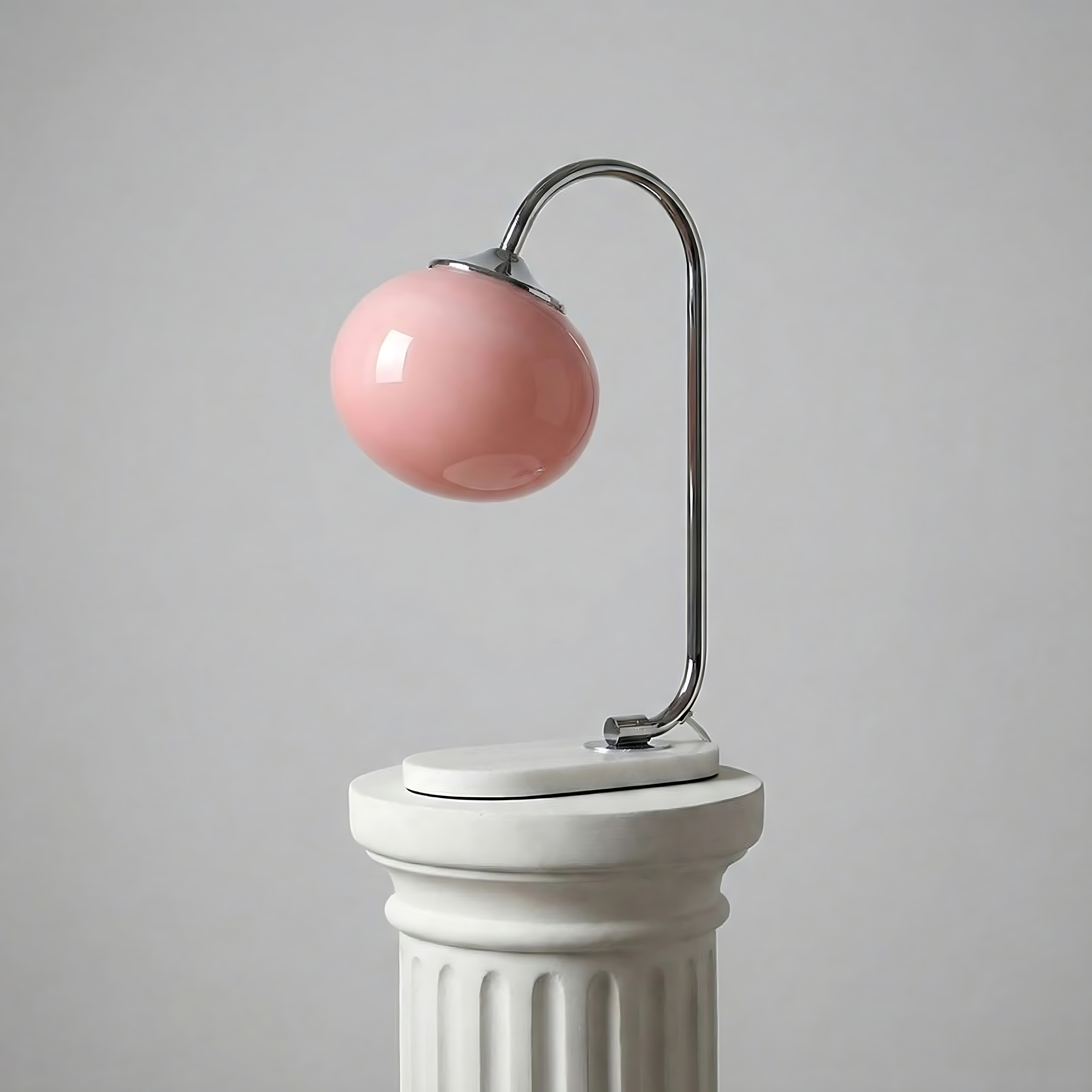 Frosted Glass Shade Marble Base Table Lamp