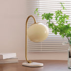 Frosted Glass Shade Marble Base Table Lamp