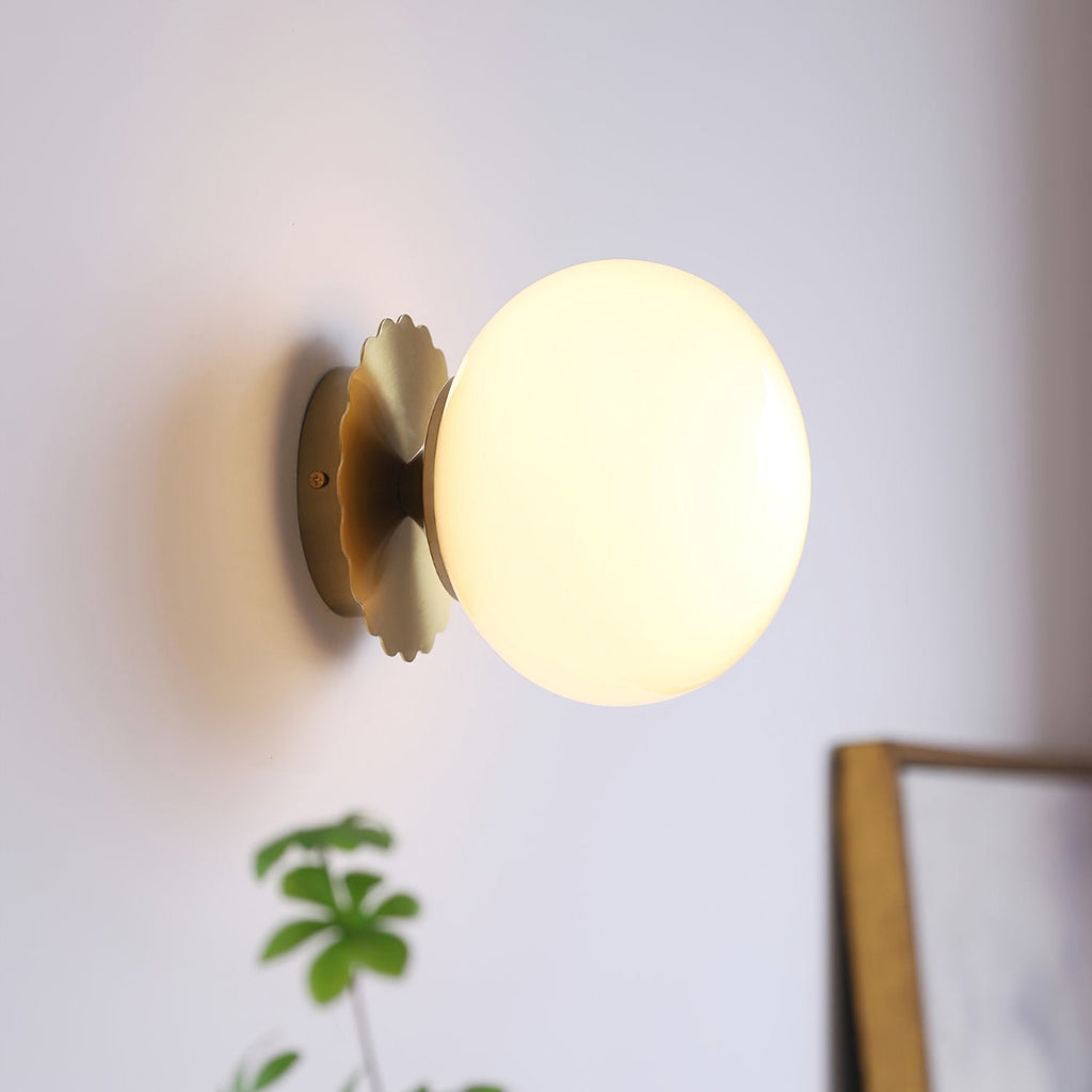 Frosted Glass Diffuser Metal Wall Sconce