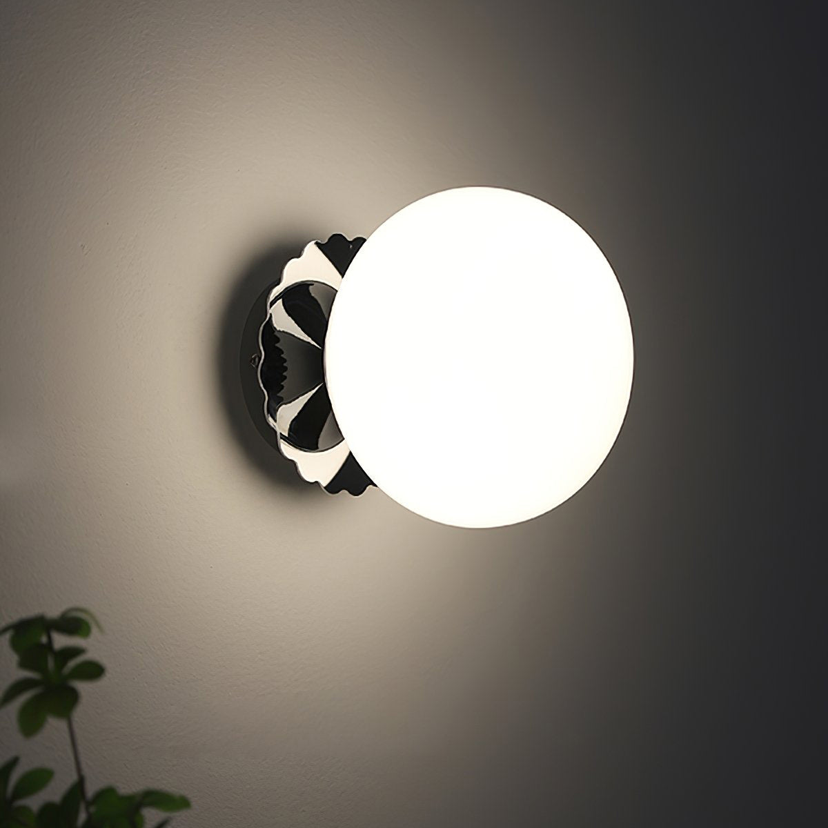 Frosted Glass Diffuser Metal Wall Sconce