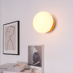 Vintage Brass Globe Glass Wall Sconce 1-Light