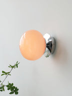 Vintage Brass Globe Glass Wall Sconce 1-Light
