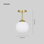 Marvella: Modern LED Ceiling Light with Glass Sphere & Gold Accent – for Bedroom & Living Room