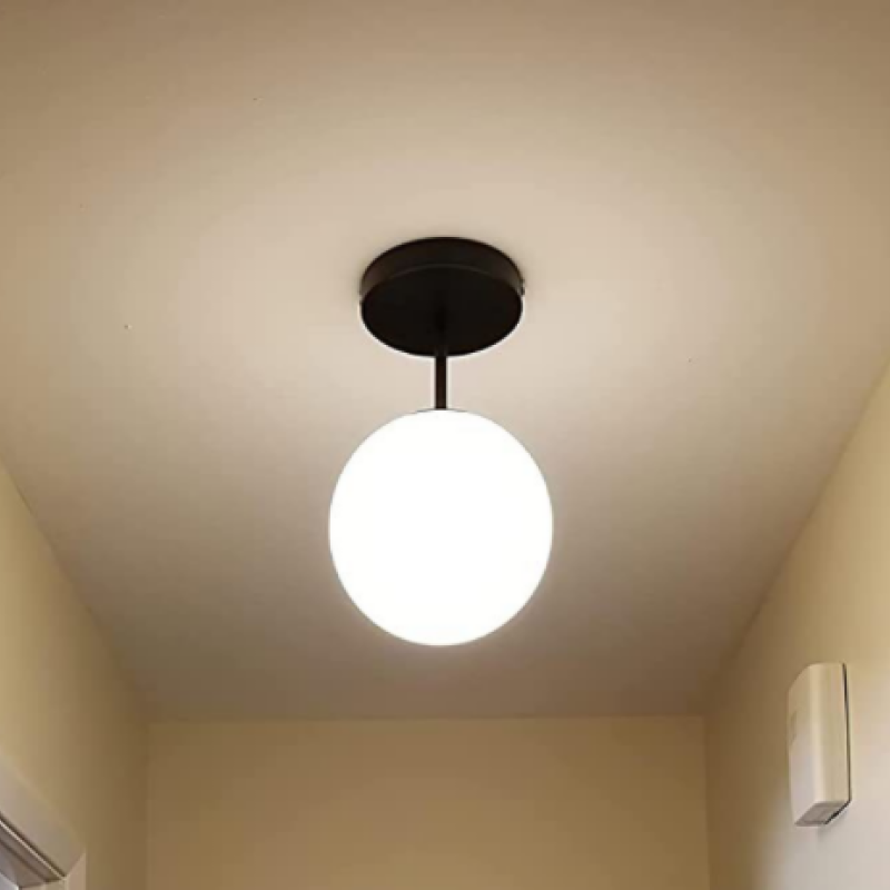 Marvella: Modern LED Ceiling Light with Glass Sphere & Gold Accent – for Bedroom & Living Room